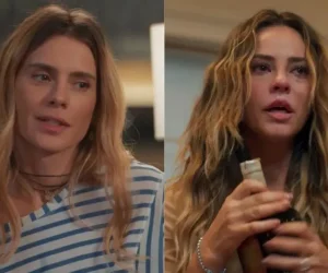 Carolina Dieckmann como Leila e Paolla Oliveira como Heleninha no remake da novela Vale Tudo • Foto: Reprodução/TV Globo